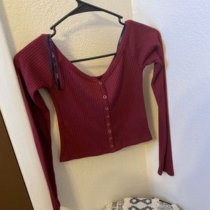Dark Red Crop Top